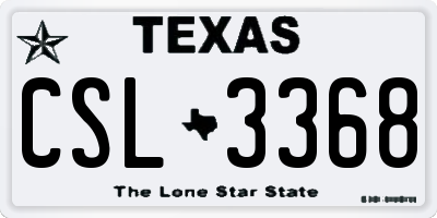 TX license plate CSL3368