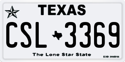 TX license plate CSL3369