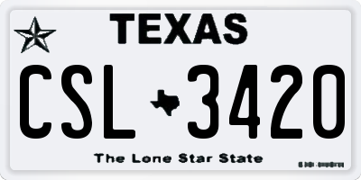 TX license plate CSL3420