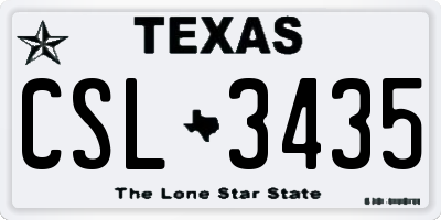 TX license plate CSL3435