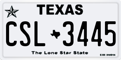 TX license plate CSL3445