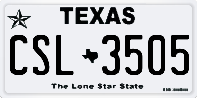 TX license plate CSL3505