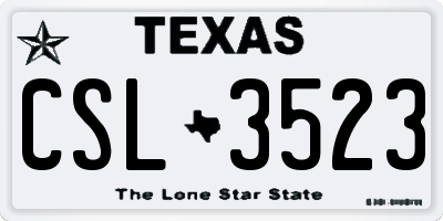 TX license plate CSL3523