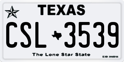 TX license plate CSL3539