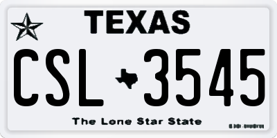 TX license plate CSL3545