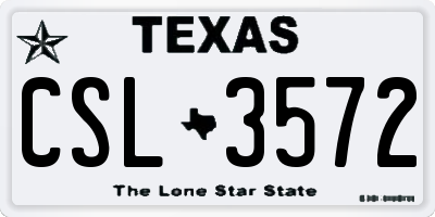 TX license plate CSL3572