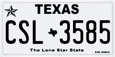 TX license plate CSL3585