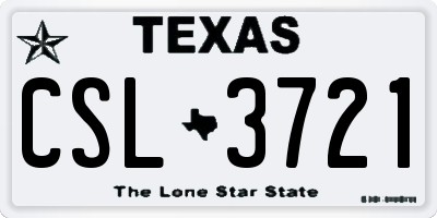 TX license plate CSL3721