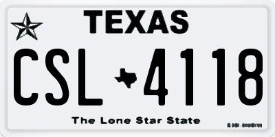 TX license plate CSL4118