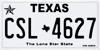 TX license plate CSL4627