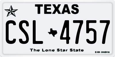 TX license plate CSL4757