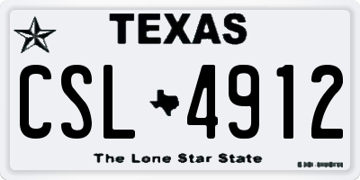 TX license plate CSL4912
