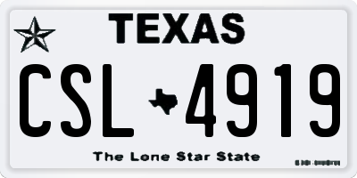 TX license plate CSL4919