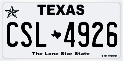 TX license plate CSL4926