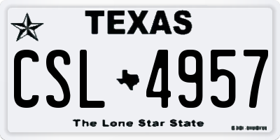 TX license plate CSL4957