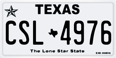 TX license plate CSL4976