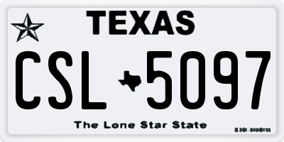 TX license plate CSL5097