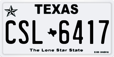 TX license plate CSL6417