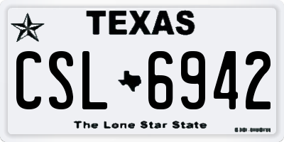 TX license plate CSL6942