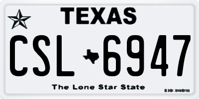TX license plate CSL6947