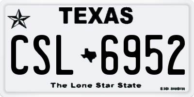 TX license plate CSL6952