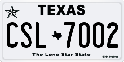 TX license plate CSL7002
