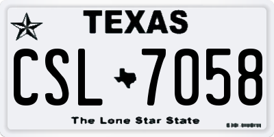 TX license plate CSL7058