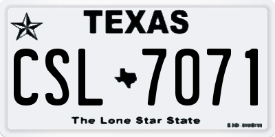 TX license plate CSL7071