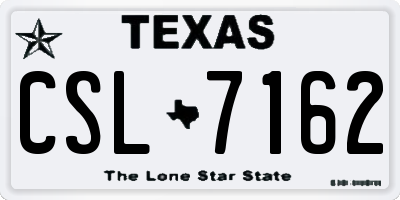 TX license plate CSL7162