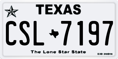 TX license plate CSL7197