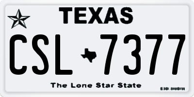 TX license plate CSL7377