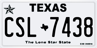 TX license plate CSL7438