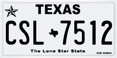 TX license plate CSL7512