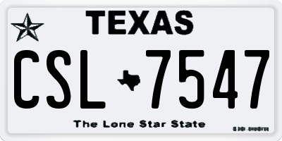 TX license plate CSL7547