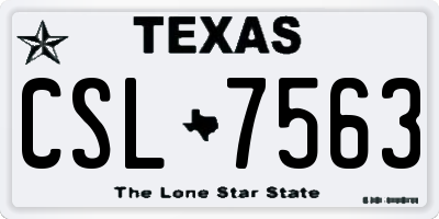 TX license plate CSL7563
