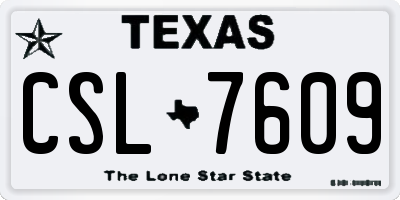 TX license plate CSL7609