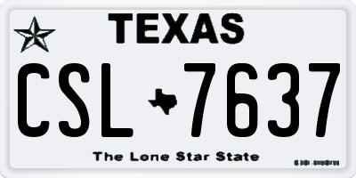 TX license plate CSL7637