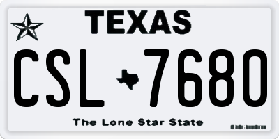 TX license plate CSL7680