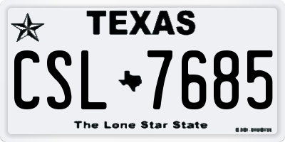 TX license plate CSL7685