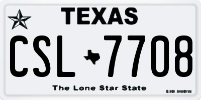 TX license plate CSL7708