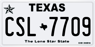 TX license plate CSL7709