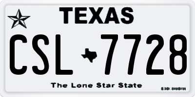 TX license plate CSL7728