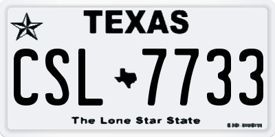 TX license plate CSL7733