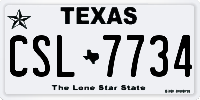 TX license plate CSL7734