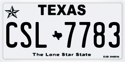 TX license plate CSL7783