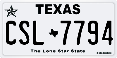 TX license plate CSL7794
