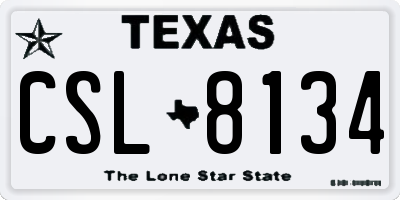 TX license plate CSL8134