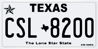 TX license plate CSL8200