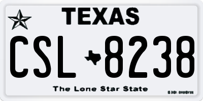 TX license plate CSL8238