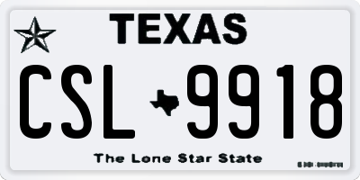 TX license plate CSL9918